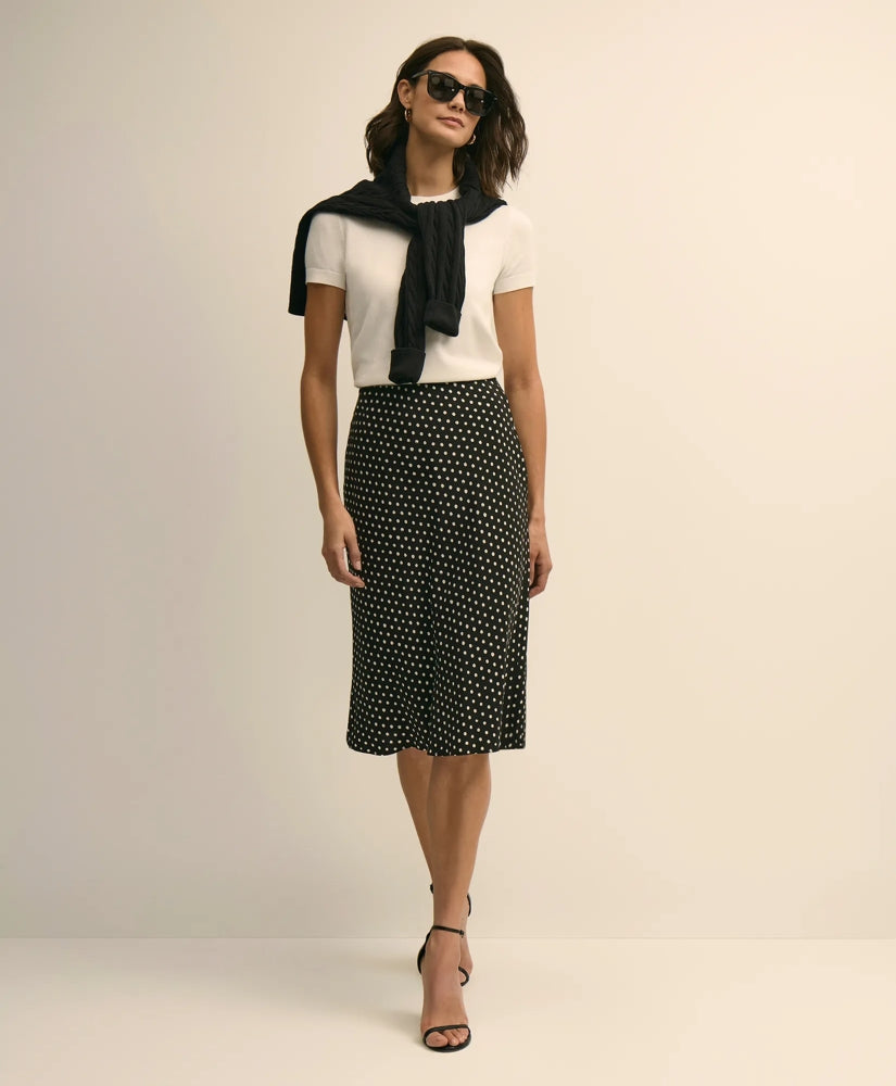 Dot-Print Slip Skirt / Brooks Brothers Women