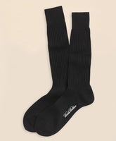 Egyptian Cotton Ribbed Crew Socks / Brooks Brothers Men