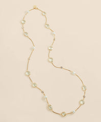 Faux Pearl, Faceted Glass and Cubic Zirconia Long Necklace / Brooks Brothers Women