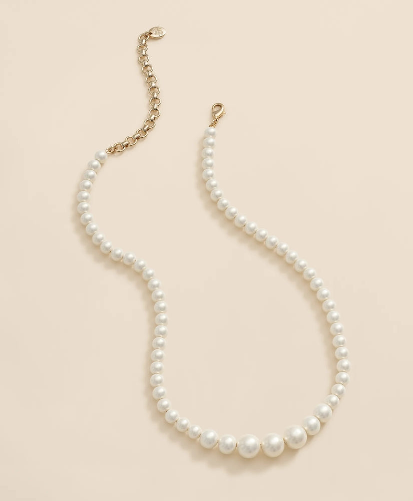 Faux-Pearl Gold-Plated Necklace / Brooks Brothers Women