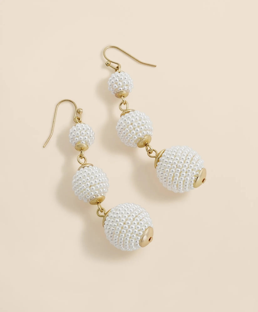 Faux-Pearl Sphere Linear Earrings / Brooks Brothers Women