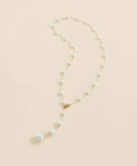Faux Pearl & Gold-Toned Y-Neck Necklace / Brooks Brothers Women