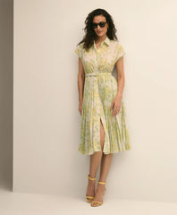 Floral A-Line Belted Shirt Dress / Brooks Brothers Women