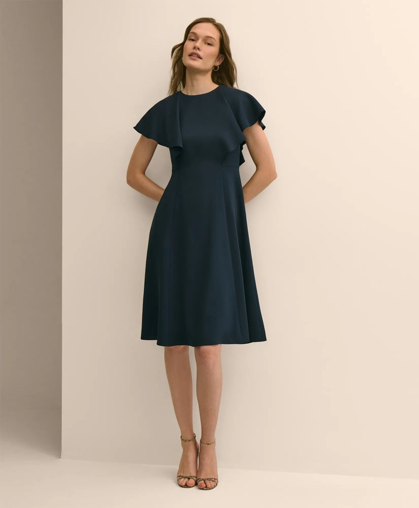 Flutter-Sleeve Dress / Brooks Brothers Women