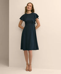 Flutter-Sleeve Dress / Brooks Brothers Women