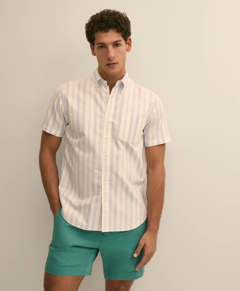 Friday Shirt, Short-Sleeve Oxford Stripe / Brooks Brothers Men