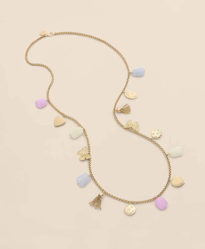 Gold-Tone Long Charm Necklace / Brooks Brothers Women