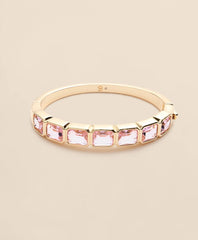 Gold-Tone Pink-Stone Bangle Bracelet / Brooks Brothers Women