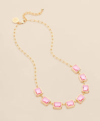 Gold-Tone Pink-Stone Collar Necklace / Brooks Brothers Women
