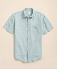 Irish Linen Short-Sleeve Sport Shirt / Brooks Brothers Shirts