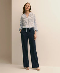 Linen-Blend Wide-Leg Pants / Brooks Brothers Women