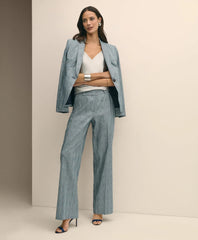 Linen Blend Wide-Leg Trousers / Brooks Brothers Sale