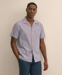 Linen-Cotton Camp Collar, Foulard Short-Sleeve Shirt / Brooks Brothers Men