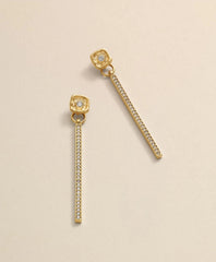 Loni Paul Crystal Bar Earrings in 14K Plated Gold / Brooks Brothers Women