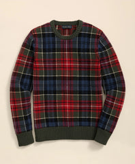 Merino Wool Archive Plaid Intarsia Sweater / Brooks Brothers Sale