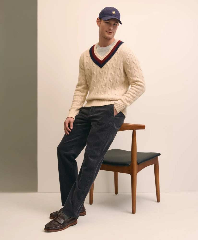 Merino Wool Archive Tennis Sweater / Brooks Brothers Sale