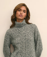 Merino Wool Blend Marled Cable-Knit Turtleneck Sweater / Brooks Brothers Sale