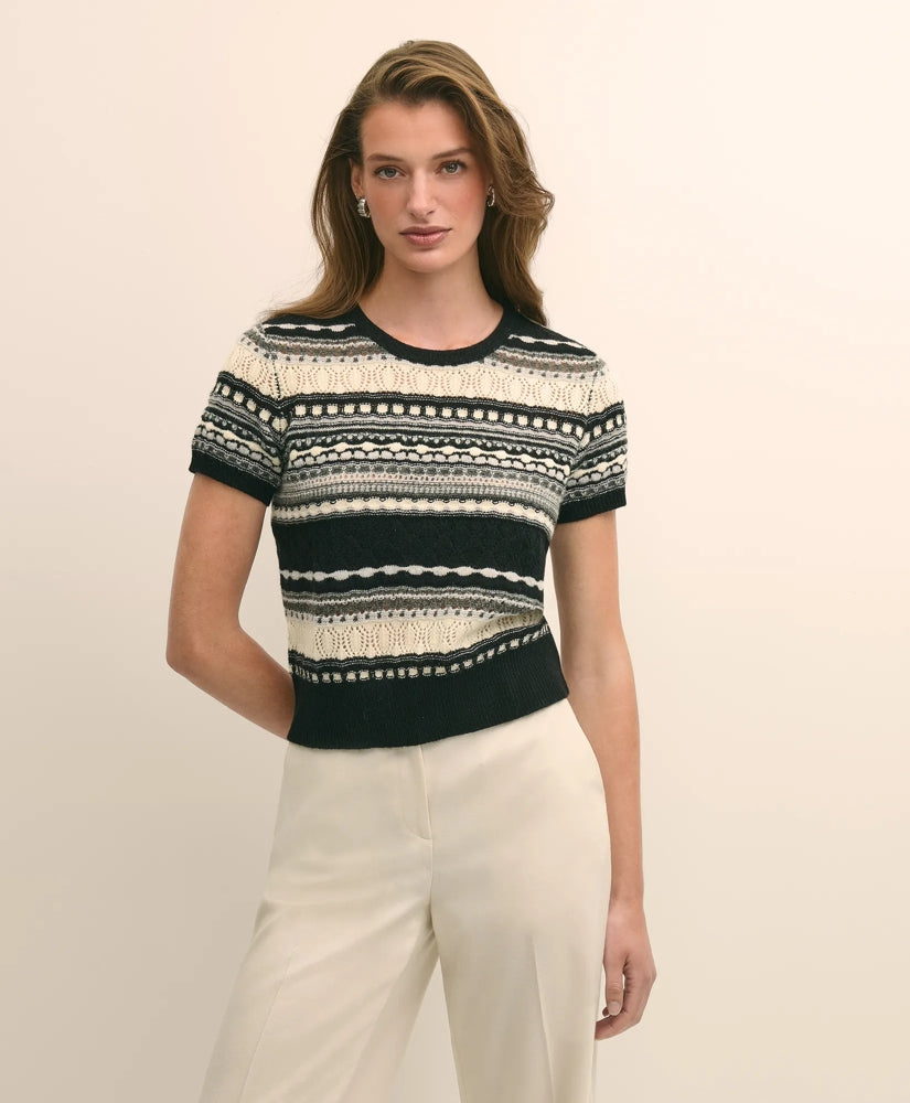 Merino Wool Pointelle Sweater Shell / Brooks Brothers Sale