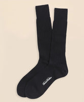 Merino Wool Ribbed Crew Socks / Brooks Brothers Men