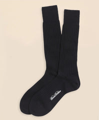 Merino Wool Ribbed Crew Socks / Brooks Brothers Men