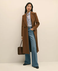 Notch Collar Coat in Water-Repellent Brushed-Twill Wool / Brooks Brothers Women