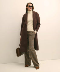 Wool Blend Shawl-Collar Wrap Coat / Brooks Brothers Sale