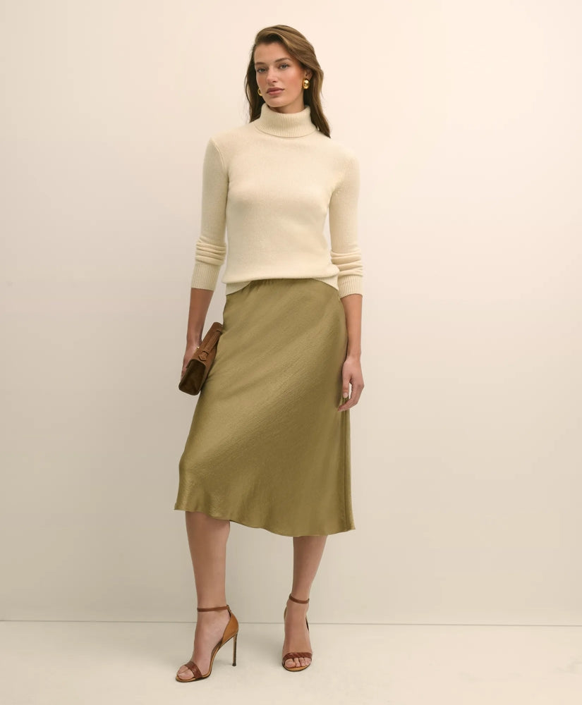 Viscose Bronze-Gold Slip Skirt / Brooks Brothers Sale