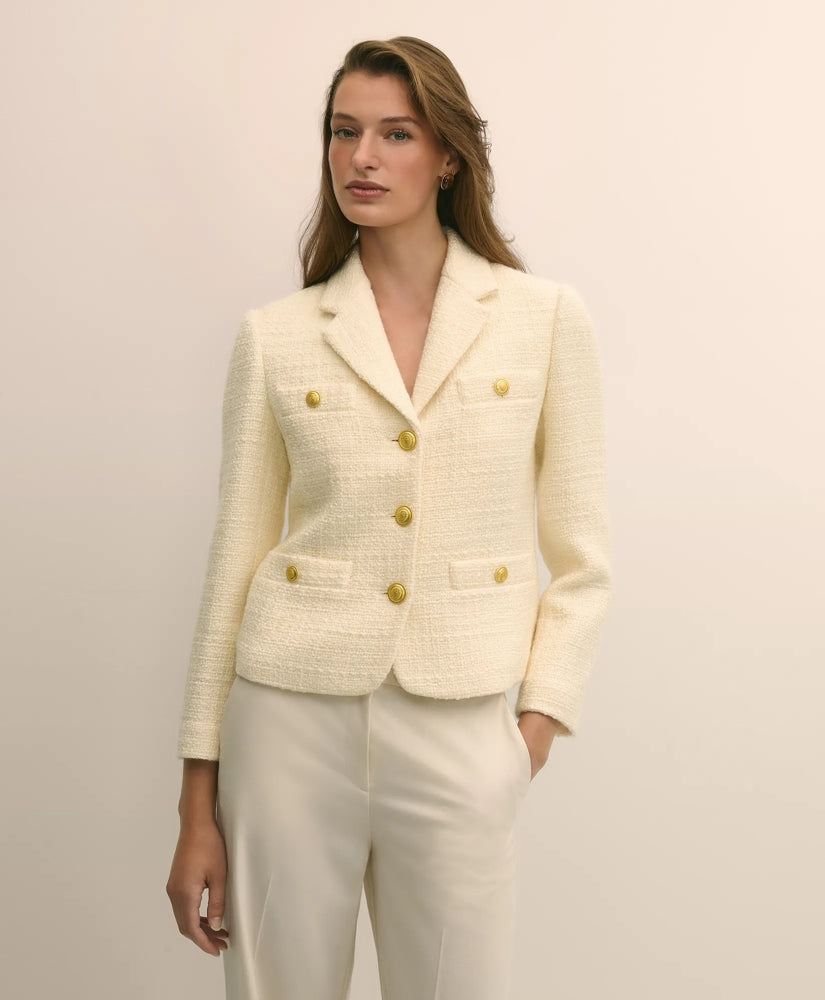 Boucle Notch-Lapel Jacket / Brooks Brothers Sale