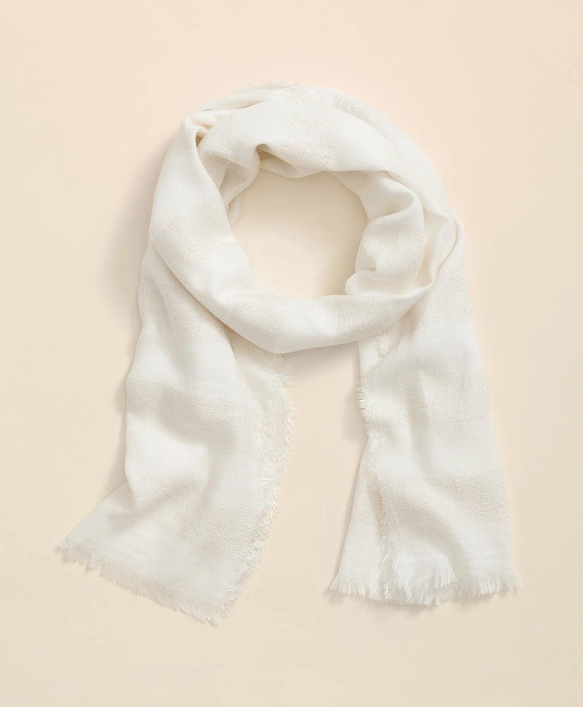 Viscose-Modal-Cotton Blend Shimmer Stripe Scarf / Brooks Brothers Sale