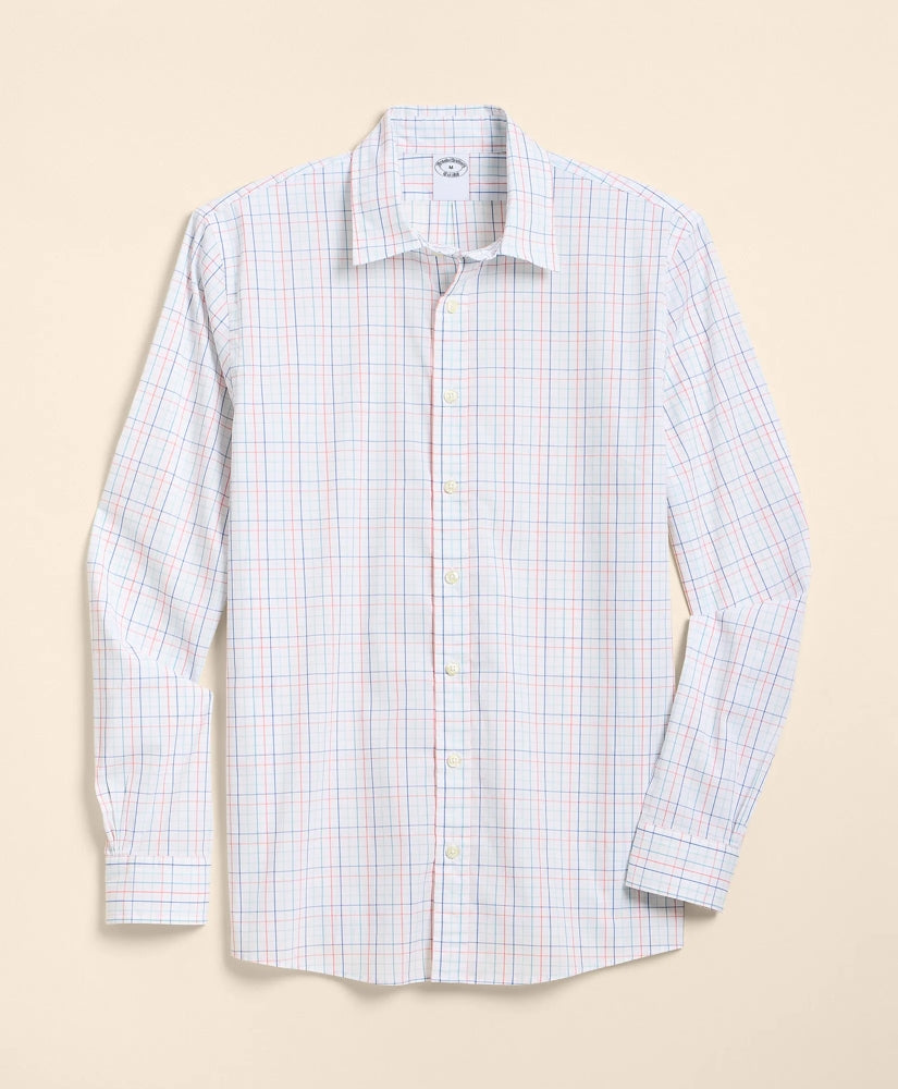 Performance Series Stretch Spread Collar, Tattersall Sport Shirt / Brooks Brothers Men