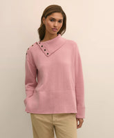 Relaxed Wool-Blend Foldover Snap Collar Sweater / Brooks Brothers Sale