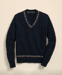 Shetland Wool Fair-Isle Tipped Archive Tennis Sweater / Brooks Brothers Sale