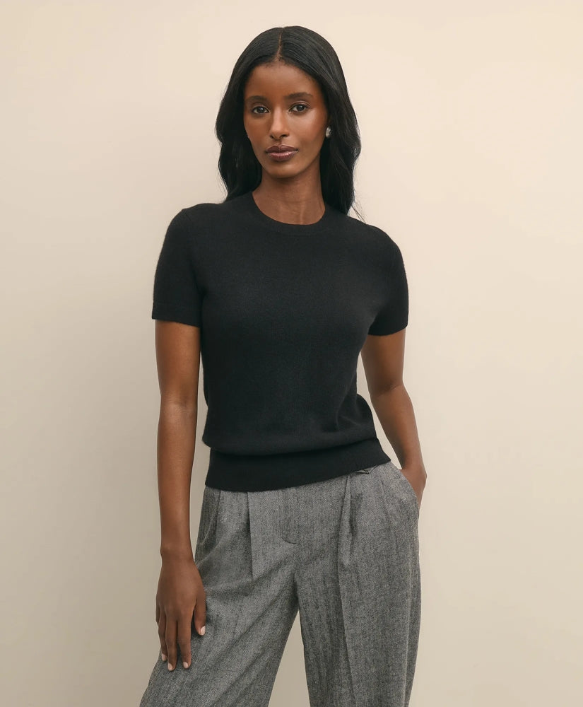 Short-Sleeve Shell Sweater in Cashmere / Brooks Brothers Women