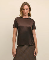 Short-Sleeve Top in Washable Silk Charmeuse / Brooks Brothers Women