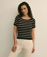 Silk Blend Ballet Neck Stripe Sweater / Brooks Brothers Women