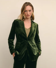 Silk-Blend One-Button Velvet Jacket / Brooks Brothers Sale