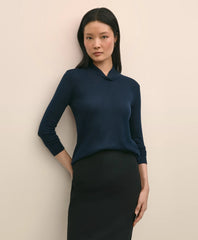 Silk Cashmere Twist Neck Sweater / Brooks Brothers Sale
