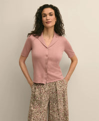 Silk-Cotton Polo Sweater / Brooks Brothers Women