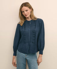 Silk Habotai Pintucked Blouse / Brooks Brothers Sale