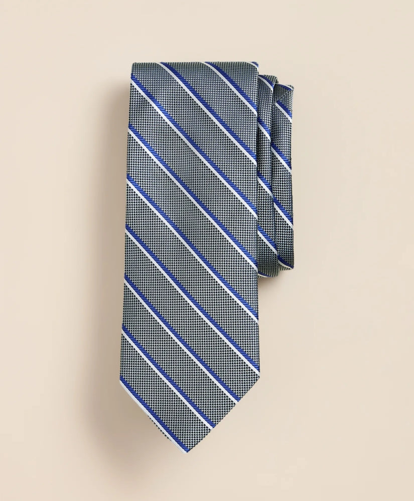 Silk Oxford-Weave Stripe Tie / Brooks Brothers Men