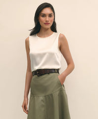 Sleeveless Shell in Washable Silk / Brooks Brothers Shirts