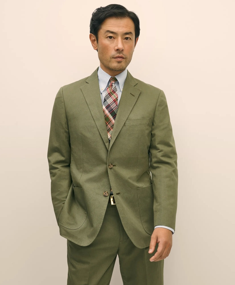 Slim Fit Fine Twill Washed Linen-Cotton Suit Jacket / Brooks Brothers Tailored