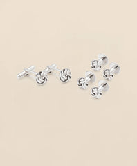 Sterling Silver Rhodium-Plated Knot Cufflinks / Brooks Brothers Men