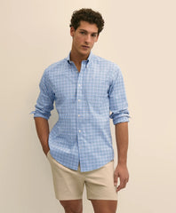 Stretch Cotton Non-Iron Broadcloth Polo Button-Down Collar, Multi-Check Sport Shirt / Brooks Brothers Men