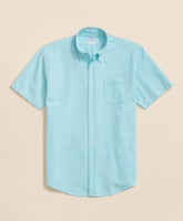 Stretch Cotton Seersucker Button-Down Collar Short-Sleeve Sport Shirt / Brooks Brothers Shirts