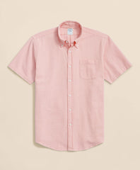 Stretch Cotton Seersucker Button-Down Collar Short-Sleeve Sport Shirt / Brooks Brothers Shirts