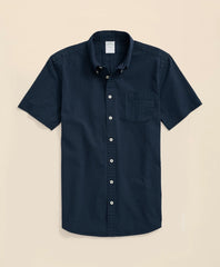 Stretch Cotton Seersucker Button-Down Collar Short-Sleeve Sport Shirt / Brooks Brothers Shirts