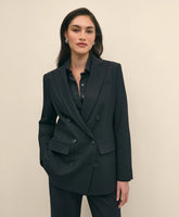 The Essentials Double-Breasted Peak Lapel Jacket in Wool Blend / Brooks Brothers Women