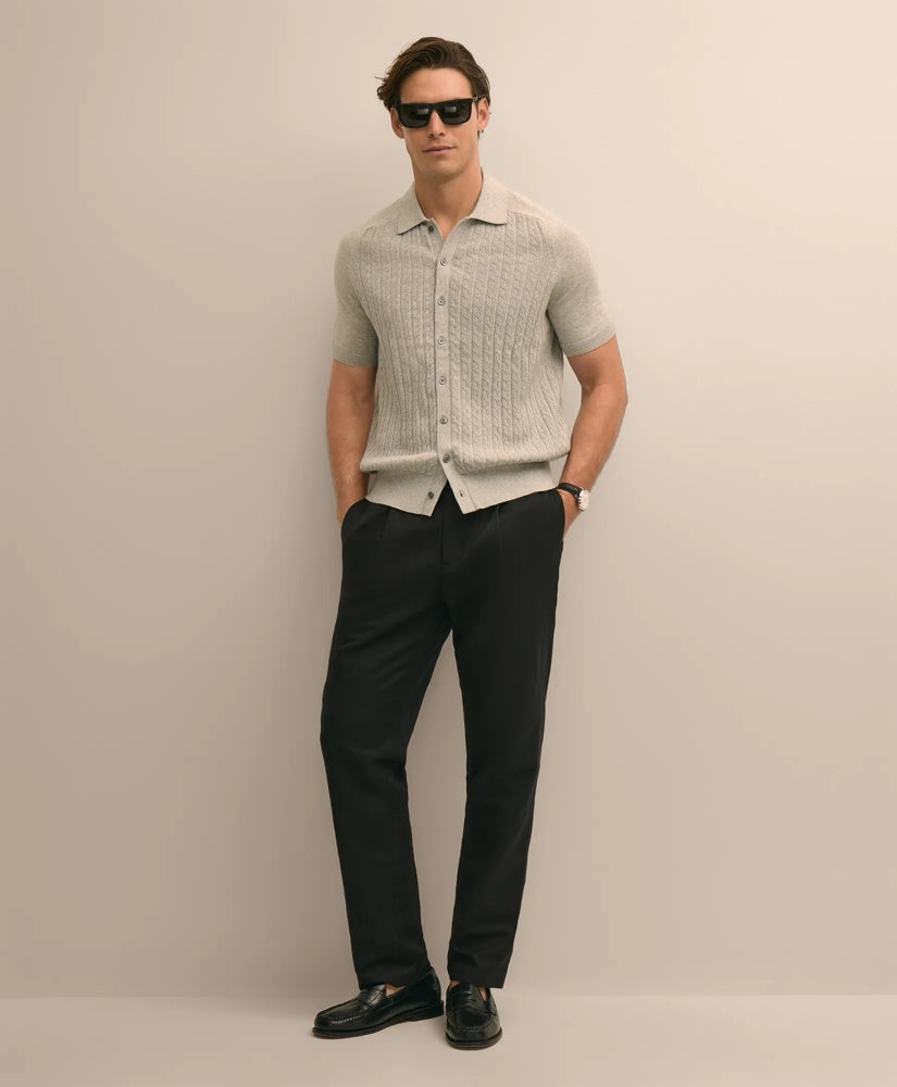 The Pleated Linen-Cotton Pants / Brooks Brothers Men