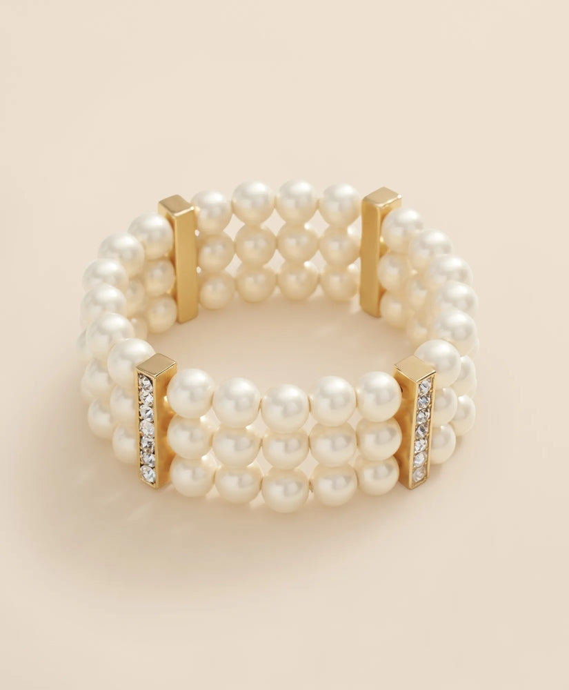 Triple Strand Stretch Faux-Pearl Bracelet / Brooks Brothers Women